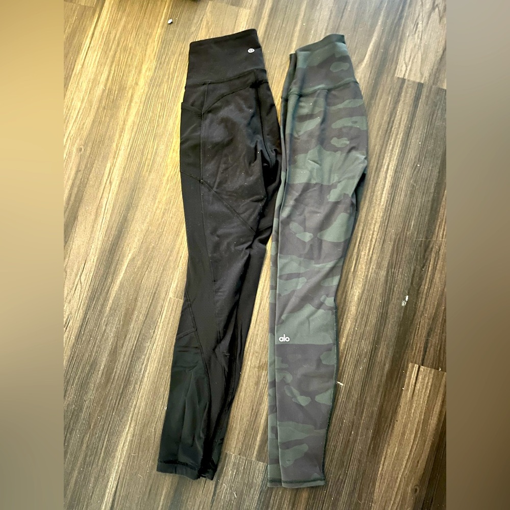 Black lululemon and camo Alo leggings bundle